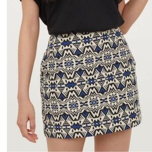H&M Divided Cobalt Blue Aztec Print Mini